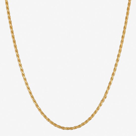 Made in Italy Womens 24K Gold Over Silver 18 Inch Rope Chain Necklace