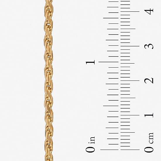 Made in Italy Womens 24K Gold Over Silver 18 Inch Rope Chain Necklace