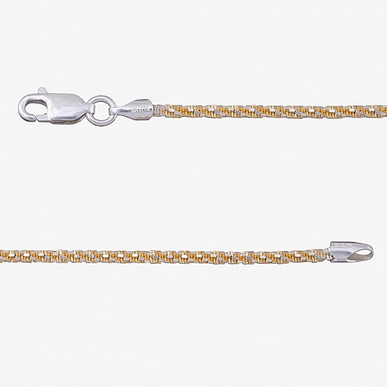 Made in Italy Womens 24K Gold Over Silver 24 Inch Link Chain Necklace