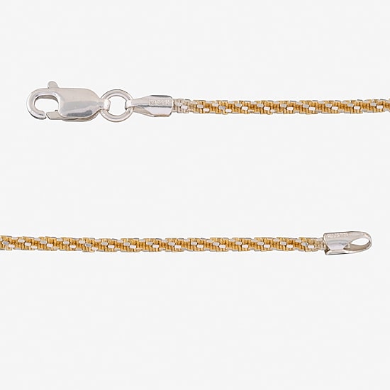Made in Italy Womens 24K Gold Over Silver 18 Inch Link Chain Necklace