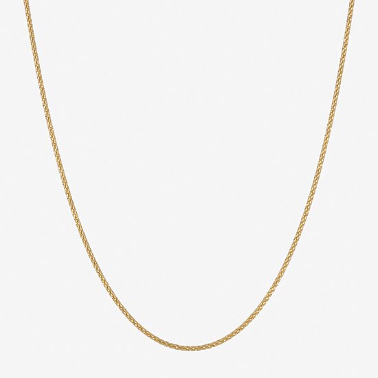Made in Italy Womens 24K Gold Over Silver 18 Inch Link Chain Necklace