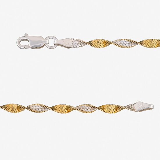 Made in Italy Womens 24K Gold Over Silver 18 Inch Link Chain Necklace