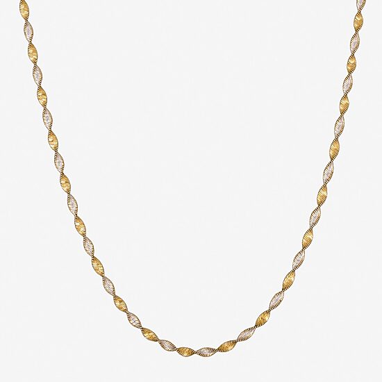 Made in Italy Womens 24K Gold Over Silver 18 Inch Link Chain Necklace