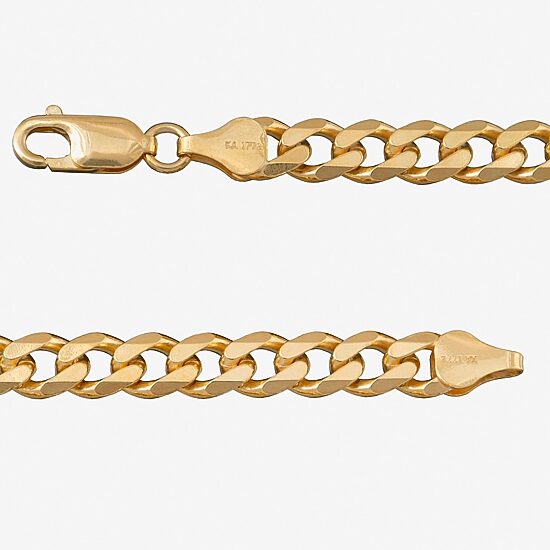 Made in Italy Mens 24K Gold Over Silver 24 Inch Curb Chain Necklace