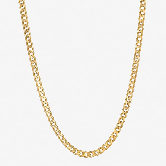 Made in Italy Mens 24K Gold Over Silver 24 Inch Curb Chain Necklace