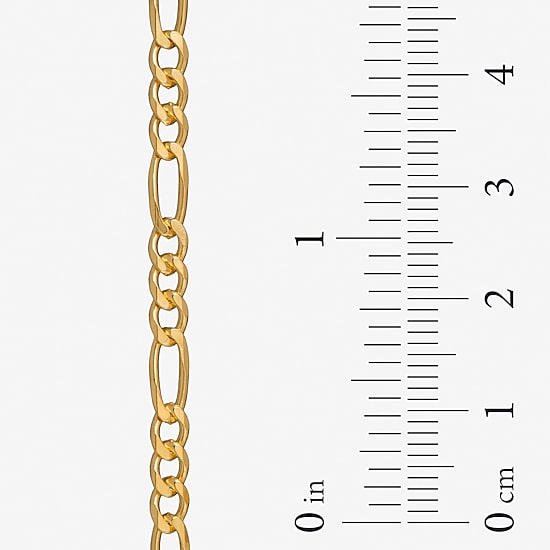 Made in Italy Mens 24K Gold Over Silver 24 Inch Figaro Chain Necklace