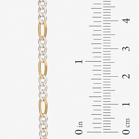 Made in Italy Womens 24K Gold Over Silver 20 Inch Figaro Chain Necklace