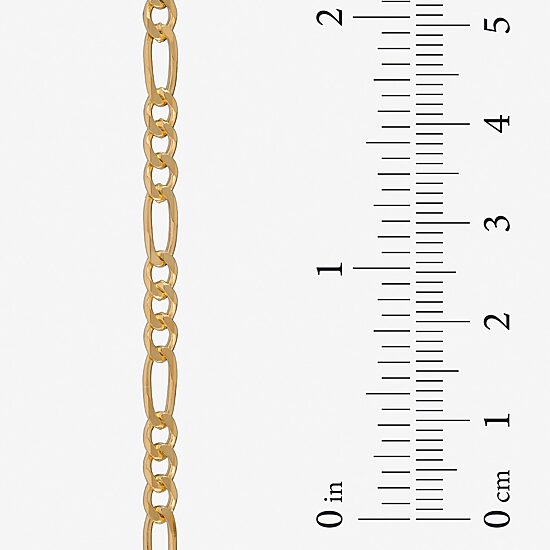 Made in Italy Womens 24K Gold Over Silver 18 Inch Figaro Chain Necklace