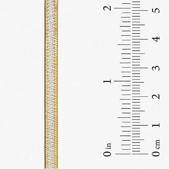 Womens 24K Gold Over Silver 7.5 Inch Solid Herringbone Chain Bracelet