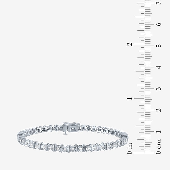 (G-H/ I1-I2) Womens 1/2 CT. T.W. Lab Grown White Diamond Sterling Silver 7.25 Inch Tennis Bracelet