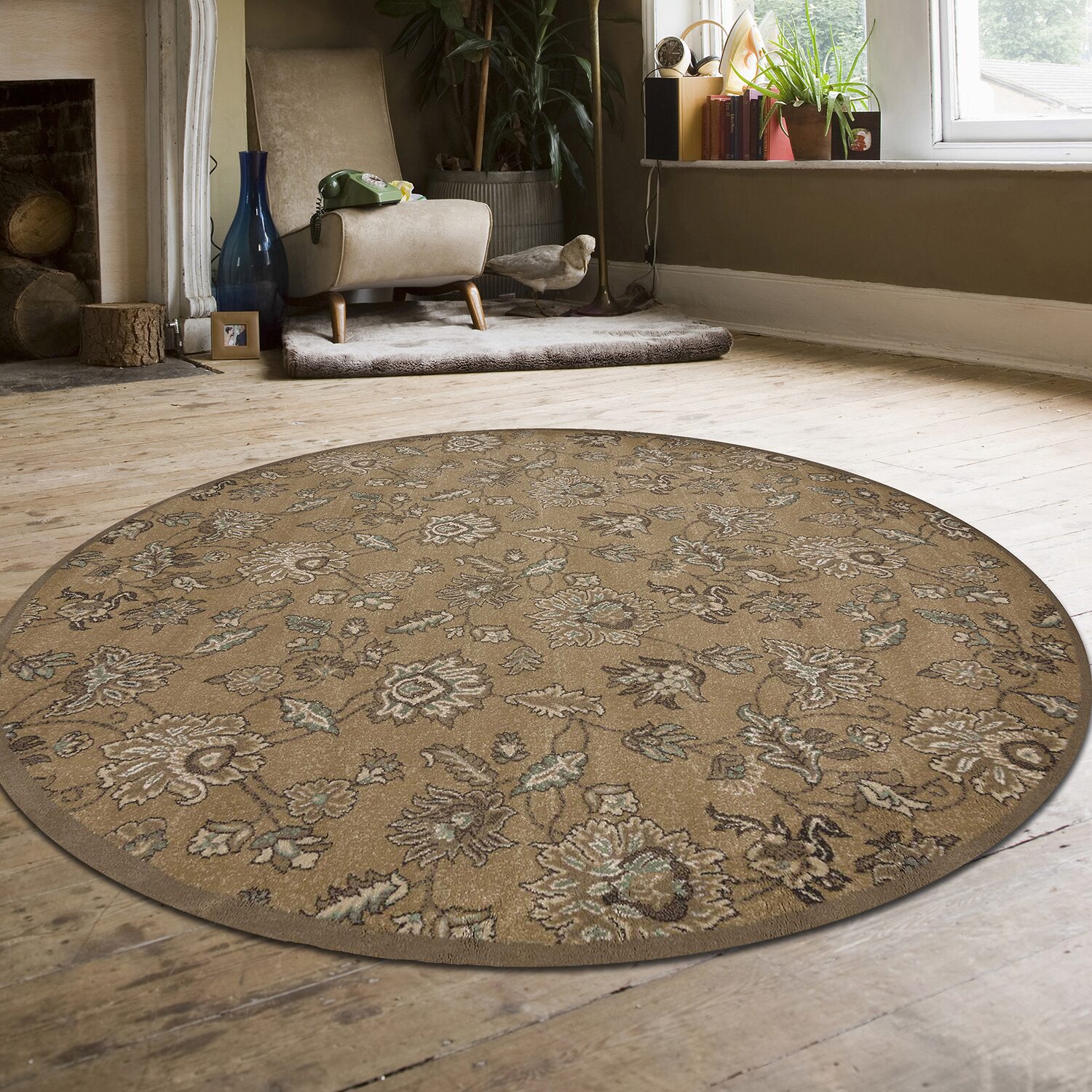 Radici Pisa Floral Traditional Indoor Round Area Rug
