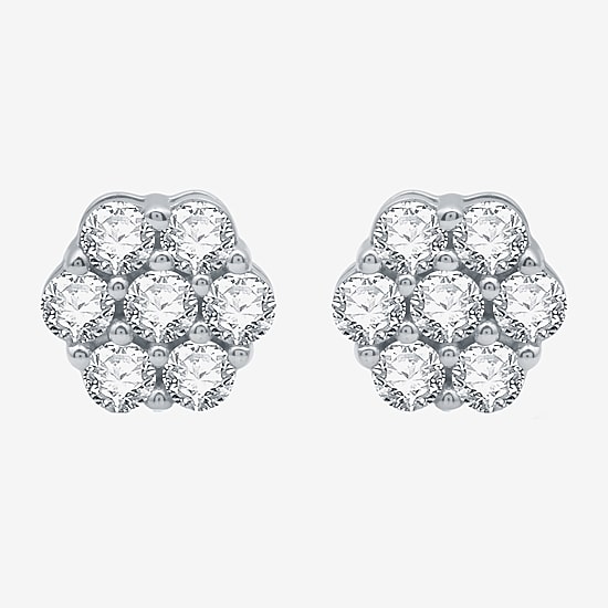 Diamond Blossom 1 CT. T.W. Natural White Diamond 8.7mm Stud Earrings