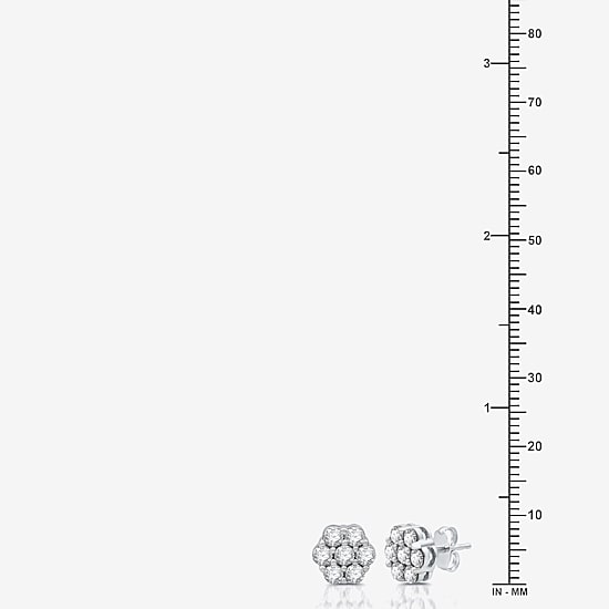 Diamond Blossom 1 CT. T.W. Natural White Diamond 8.7mm Stud Earrings