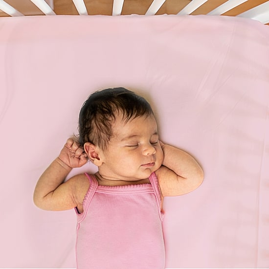 The Peanutshell Pink Floral 4-pc. Crib Sheet