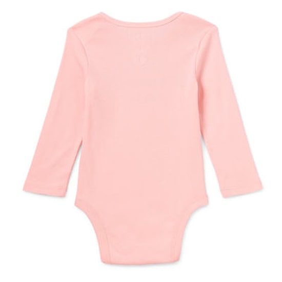 Okie Dokie Baby Girls Round Neck Long Sleeve Rib Bodysuit