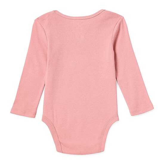 Okie Dokie Baby Girls Round Neck Long Sleeve Rib Bodysuit