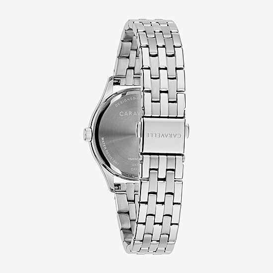 Caravelle Designed By Bulova Womens Silver Tone Stainless Steel Bracelet Watch 43m124