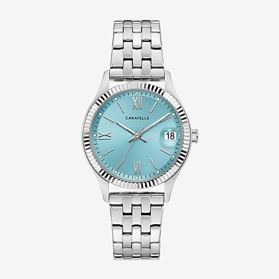 Caravelle Designed By Bulova Womens Silver Tone Stainless Steel Bracelet Watch 43m124
