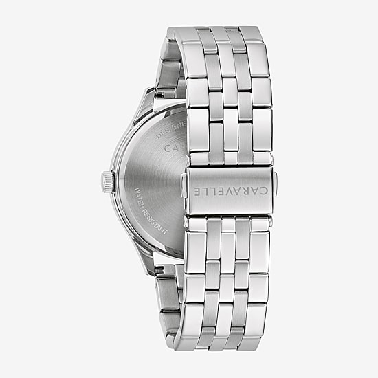 Caravelle Designed By Bulova Mens Silver Tone Stainless Steel Bracelet Watch 43b174