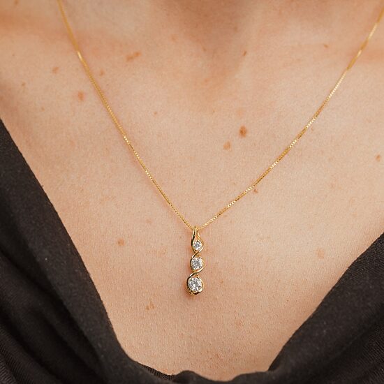 (Si2/ G) Womens 1/2 CT. T.W. Lab Grown White Diamond 10K Gold 18 Inch Pendant Necklace