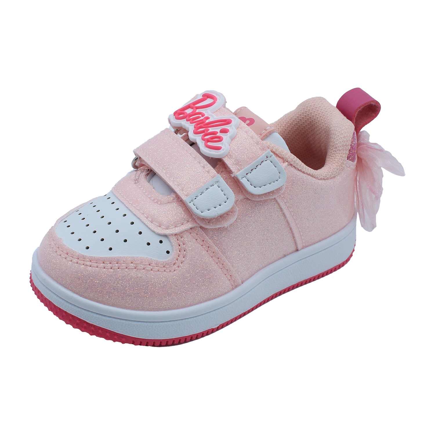 Glitter Double Velcro Toddler Girls Barbie Sneakers