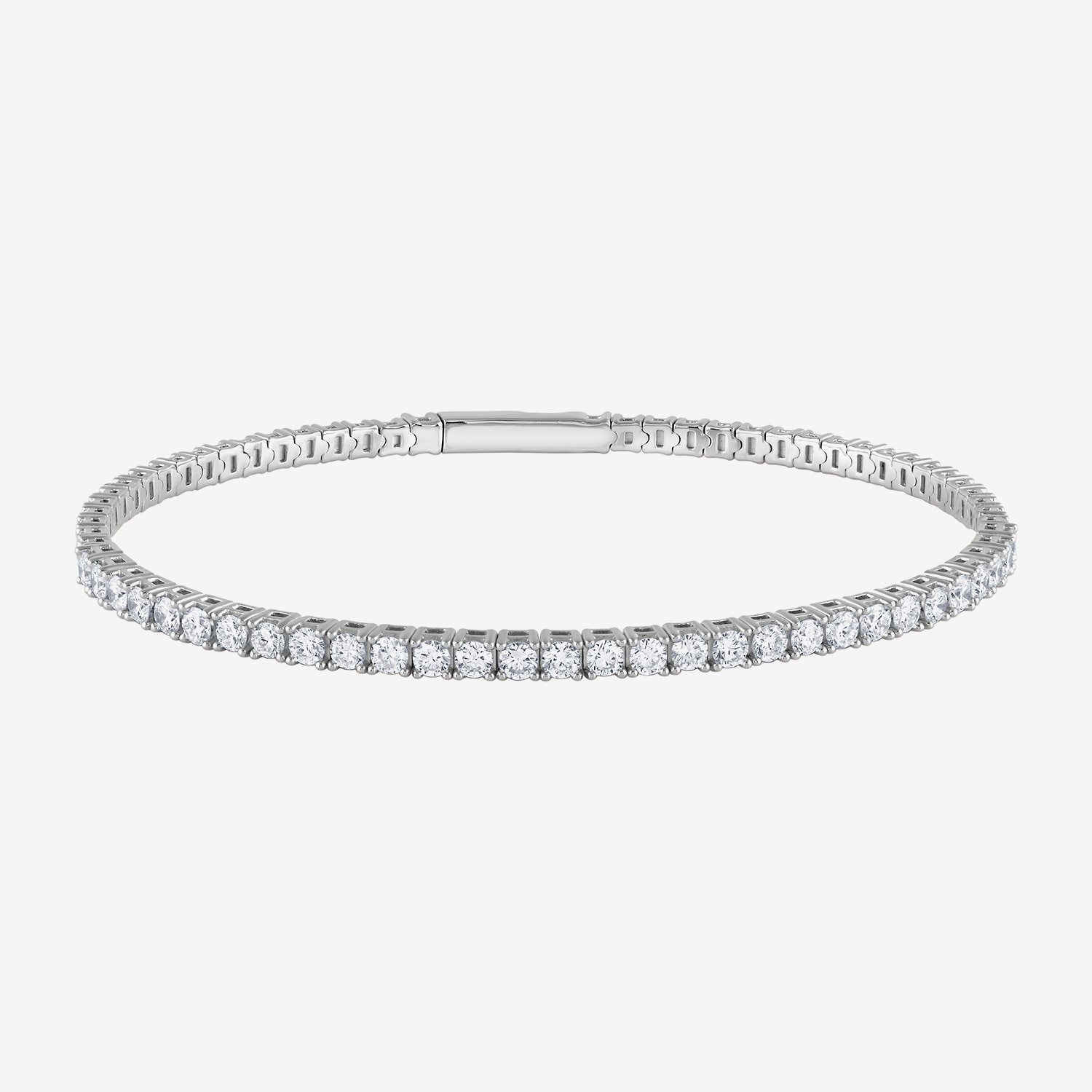(G / Si1-Si2) Womens 2 CT. T.W. Lab Grown White Diamond Sterling Silver Bangle Bracelet