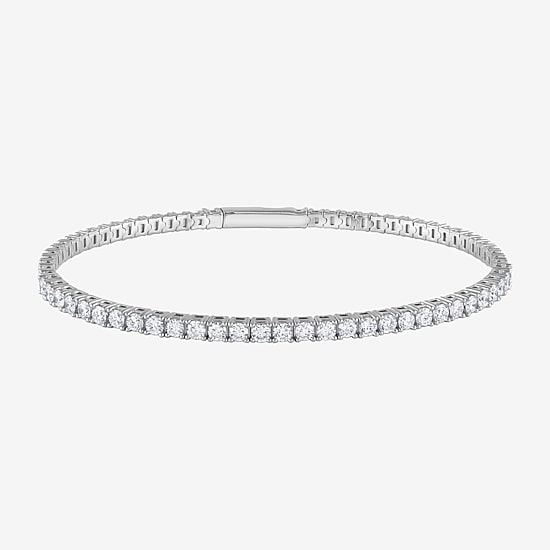 (G / Si1-Si2) Womens 2 CT. T.W. Lab Grown White Diamond Sterling Silver Bangle Bracelet