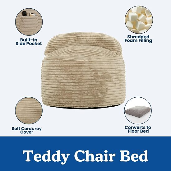 Sealy® Teddy 2-in-1 Memory Foam Bean Bag Chair