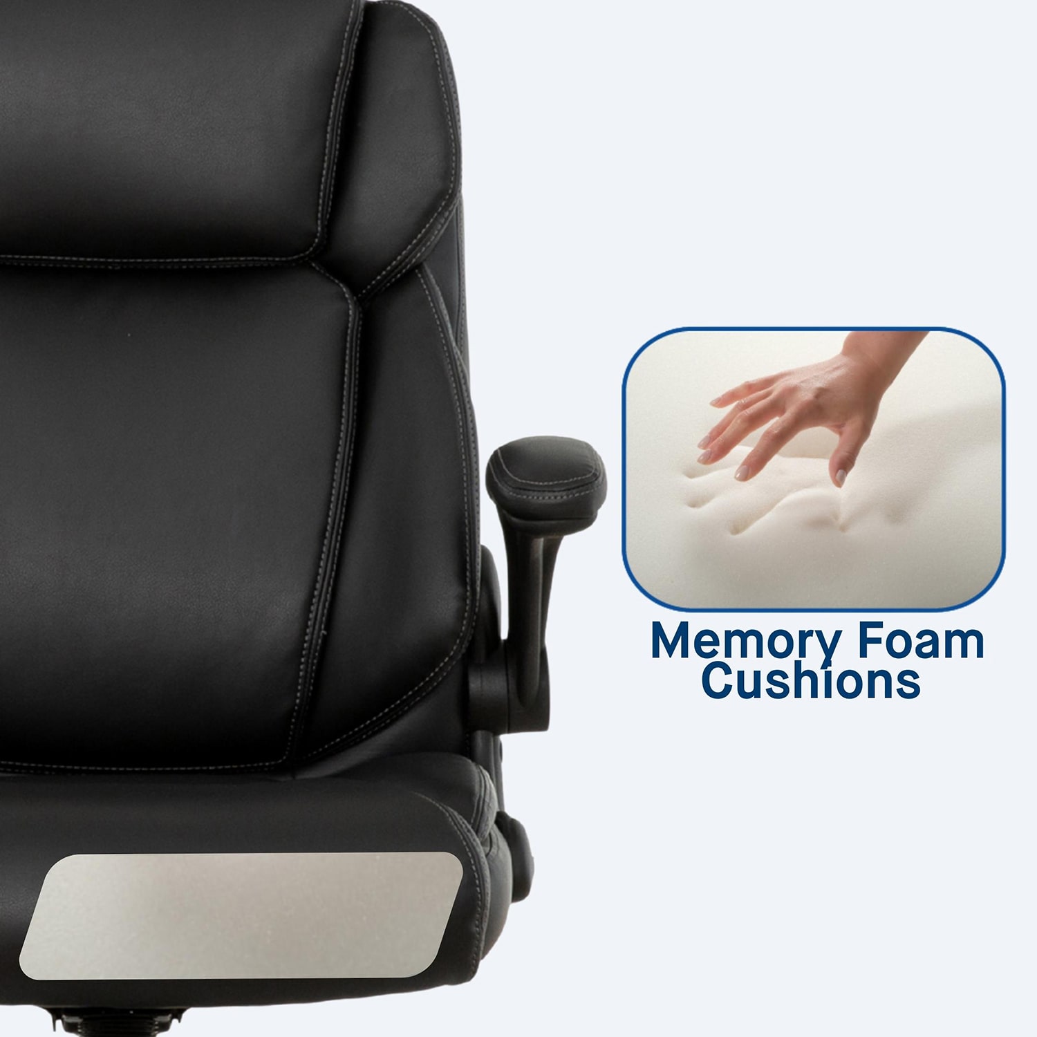 Sealy Atlas Bonded Ergonomic Design Adjustable Height Office Chair in Black