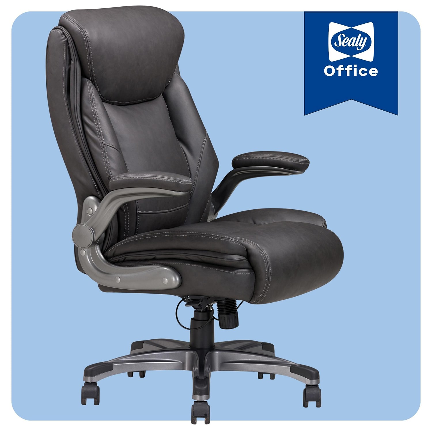 Sealy Ryder Ergonomic Design Adjustable Height Office Chair in Gray