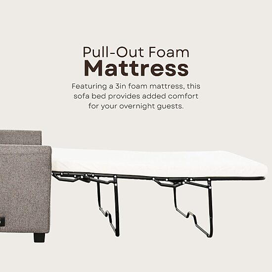 Honor Curved Slope-Arm Sleeper Sofa