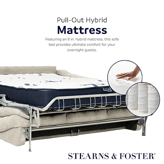 Stearns & Foster® Luca 83" Queen Sleeper Sofa with 8" Pocket Coil Mattress