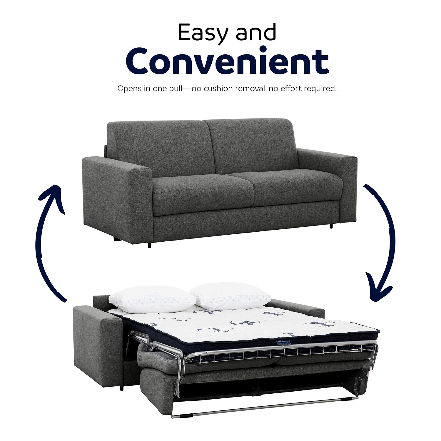 Stearns & Foster® Giotto 78" Full Sleeper Sofa with Memory Foam Mattress
