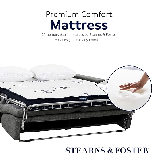 Stearns & Foster® Giotto 78" Full Sleeper Sofa with Memory Foam Mattress