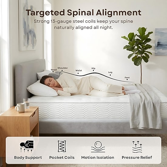 Primo Solar Pocket Coil 9" Medium/Firm Hyrbid Tight Top - Mattress in a Box