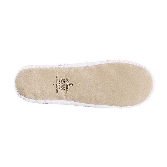 Isotoner Embroidered Microterry Womens Ballerina Slippers