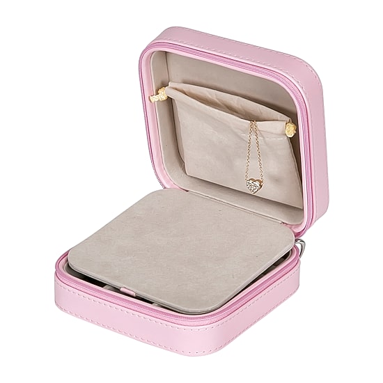 Mele and Co Josette Mirrored Pink Jewelry Travel Case