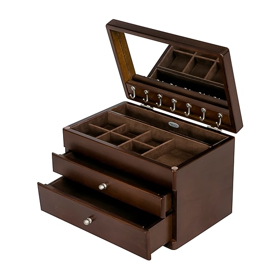 Mele and Co Brisbane Walnut-Finish Jewelry Box