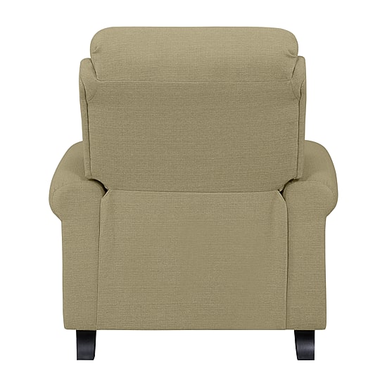 ProLounger Anna Traditional Roll-Arm Push Back Recliner in Linen with Nailheads