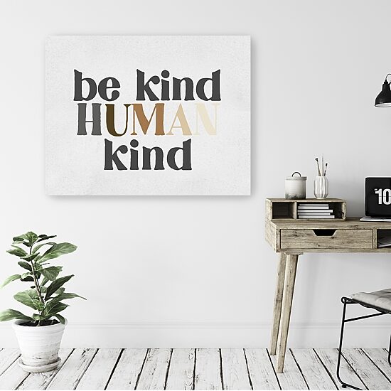 16X20 Be Human Kind Canvas Wall Art