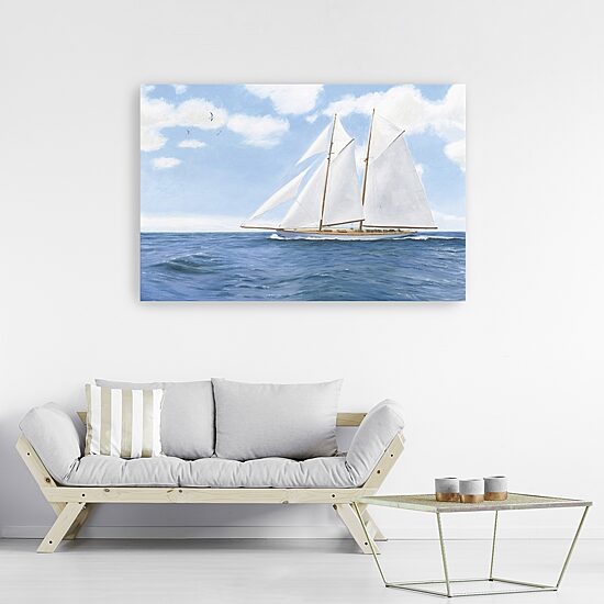 Lumaprints Majestic Sailboat White Sails Giclee Canvas Art