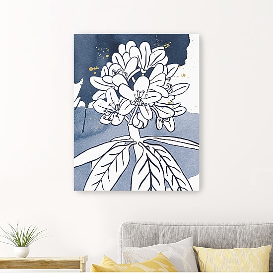 Indigo Blooms II Giclee Canvas Art