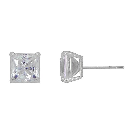 Cubic Zirconia 14K Gold 8mm Stud Earrings