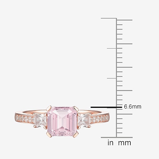 Womens Gemstone 14K Gold Over Silver Halo Delicate Cocktail Ring