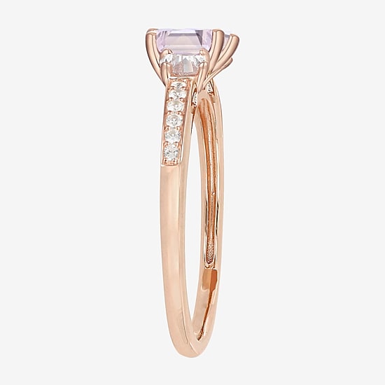 Womens Gemstone 14K Gold Over Silver Halo Delicate Cocktail Ring