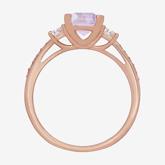 Womens Gemstone 14K Gold Over Silver Halo Delicate Cocktail Ring