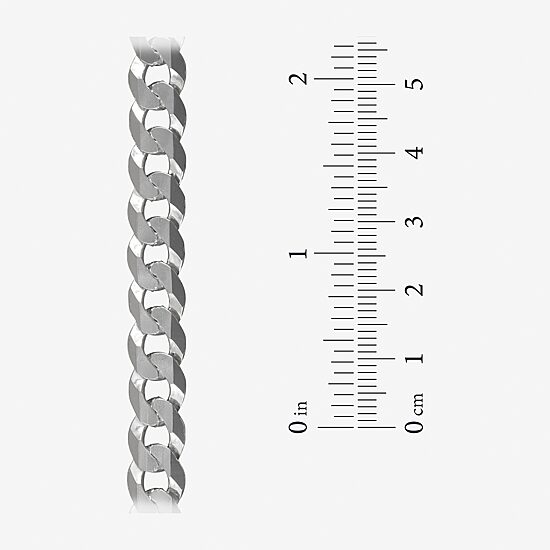 Made in Italy Mens Sterling Silver 9 Inch Solid Curb Chain Bracelet