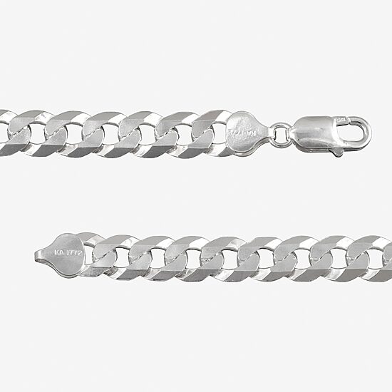 Made in Italy Mens Sterling Silver 9 Inch Solid Curb Chain Bracelet