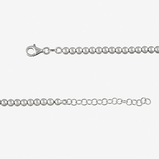 Made in Italy Womens Sterling Silver 18 Inch Bead Chain Necklace