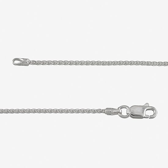 Made in Italy Sterling Silver 18 - 24 Inch Solid Wheat Chain Necklace
